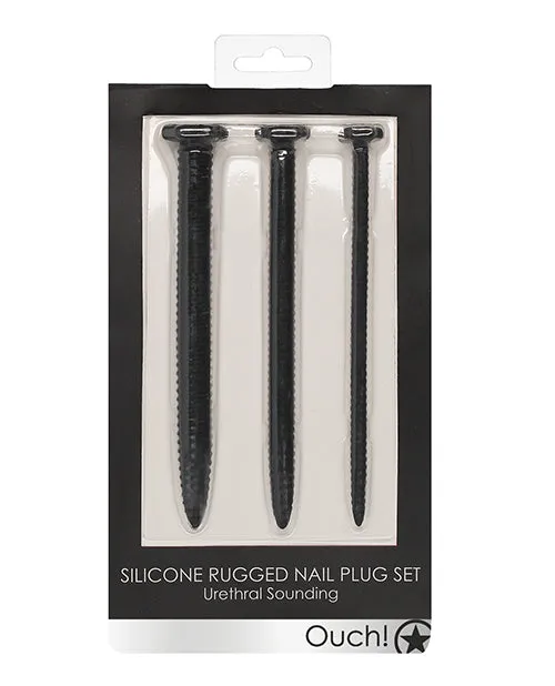 Silicone Screw Plug Set Urethral Sounding Black SHOTS AMERICA Anal