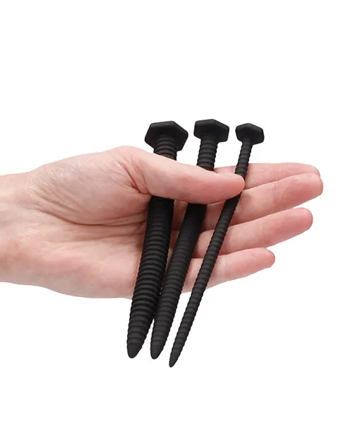 Silicone Screw Plug Set Urethral Sounding Black SHOTS AMERICA Anal