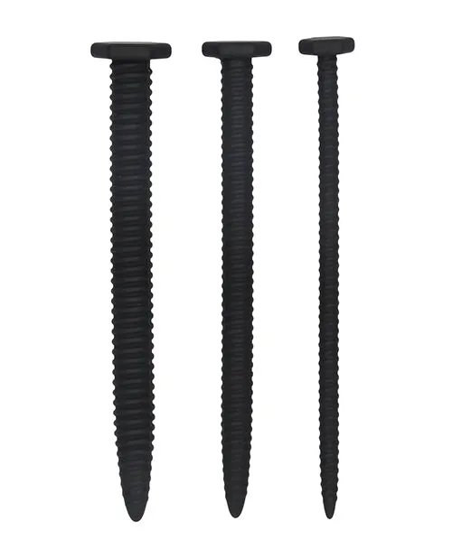 Silicone Screw Plug Set Urethral Sounding Black SHOTS AMERICA Anal