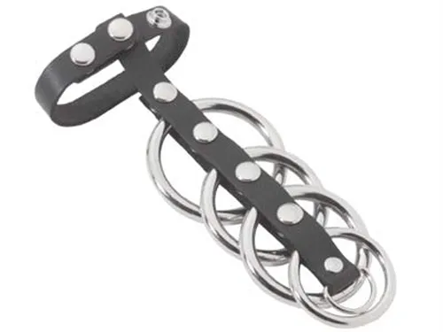 Spartacus 5 Ring Black Rubber Changeable Gates of Hell Anal