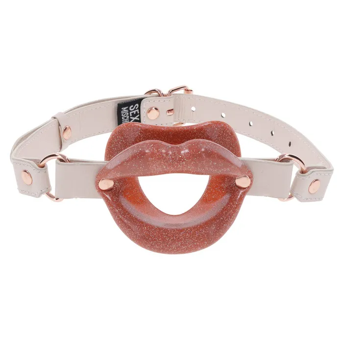 Vibrators Sportsheets Sex And Mischief Silicone Lips Open Mouth Gag Pink