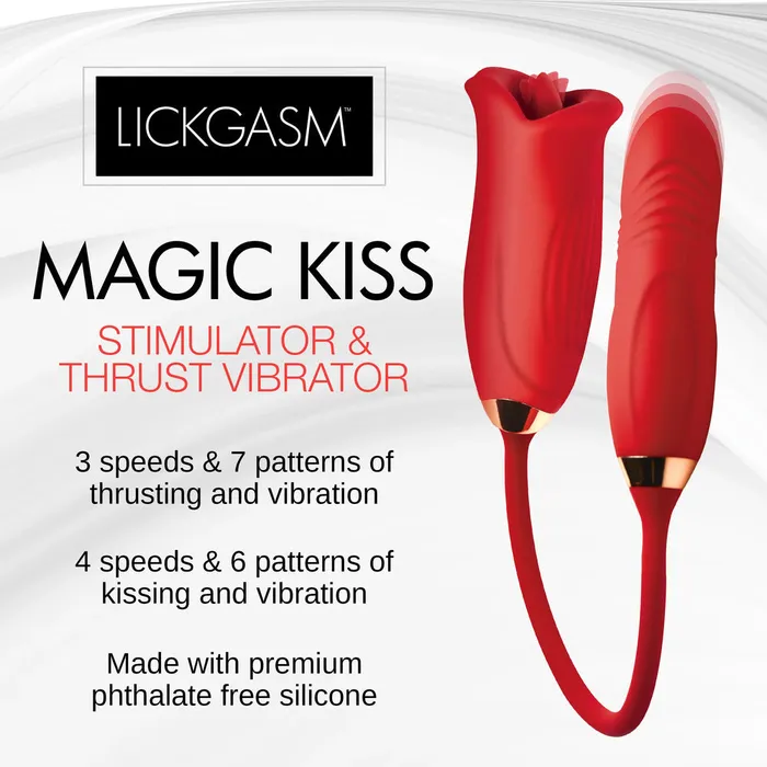 XR Brands Female Sex Toys Lickgasm Magic Kiss Clit Stimulator With Thrusting Vibrator XR Brands Female Sex Toys Lickgasm Magic Kiss Clit Stimulator With Thrusting Vibrator