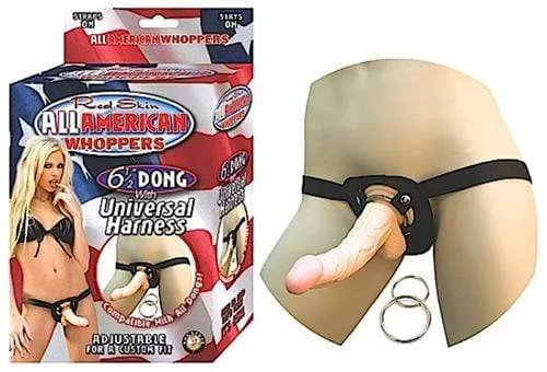 All American Whoppers 65Inch Dong With Universa Harness Flesh Nasstoys Dildos