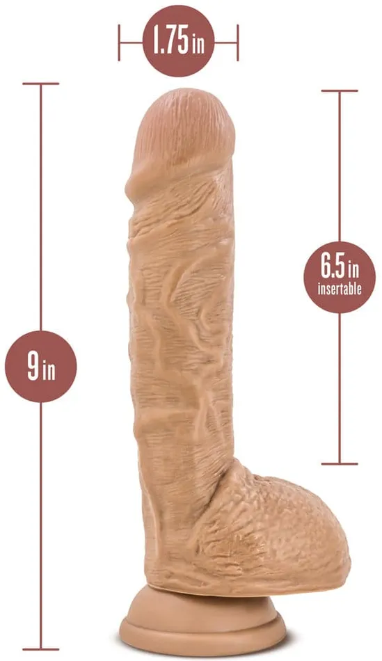 Au Naturel Big Billy 9 Inch Dildo Mocha Blush Novelties Dildos