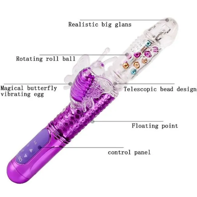 Butterfly Clitoral Rabbit Dildo Vibrator DD19 NyoKii Female Sex Toys
