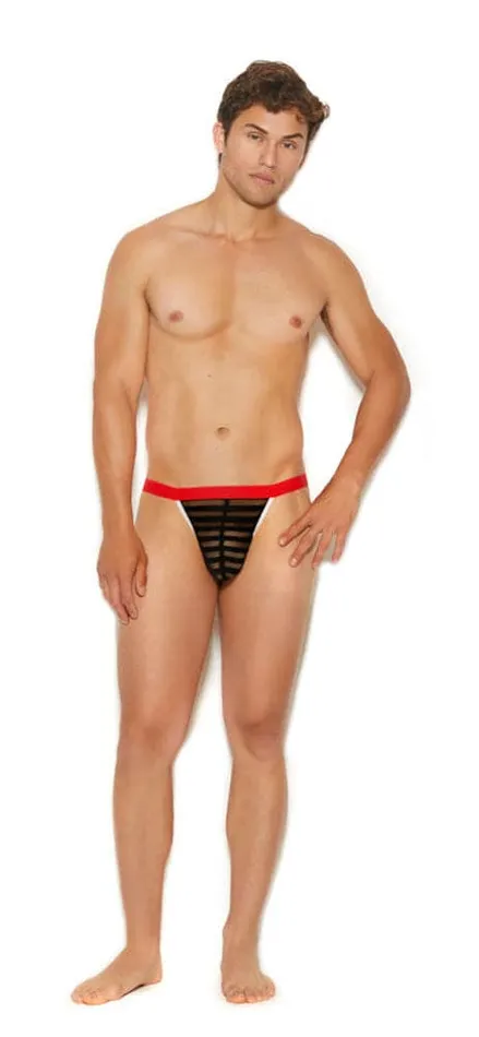 Elegant Moments Bodystockings Playsuits Mens Striped Mesh GString Pouch One Size Black Elegant Moments Bodystockings Playsuits Mens Striped Mesh GString Pouch One Size Black