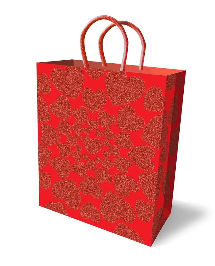 Glitter Heart Gift Bag Red Little Genie Anal