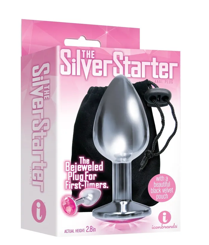 Icon Brands Anal The 9s the Silver Starter Bejeweled Stainless Steel Plug Pink Icon Brands Anal The 9s the Silver Starter Bejeweled Stainless Steel Plug Pink