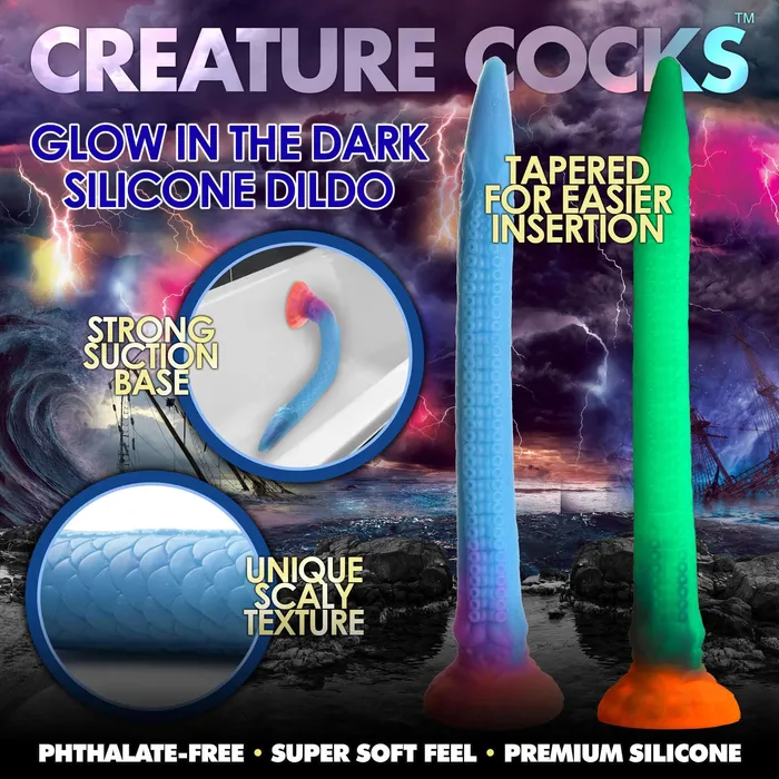 Makara GlowintheDark Silicone Snake Dildo XR Brands Creature Cocks Dildos