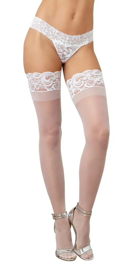 Teddies And Bodies Dreamgirl Thigh High One Size White