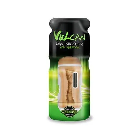 Topco Cyberskin Vulcan Realistic Pussy With Vibration Mocha Male Sex Toys