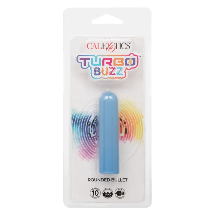Vibrators CalExotics Turbo Buzz Rounded Bullet Blue Vibrators CalExotics Turbo Buzz Rounded Bullet Blue