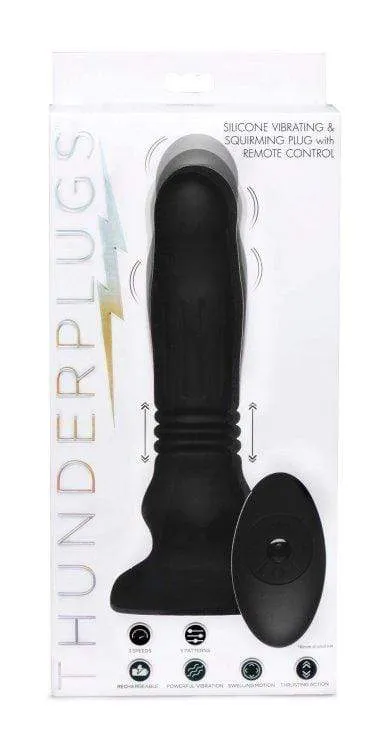 XR Brands Thunder Plugs Male Sex Toys Silicone Swelling Thrusting Plug With Remote Control