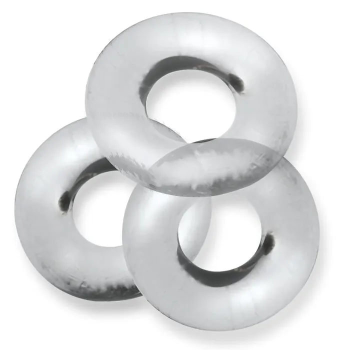 Anal Fat Willy 3 Pc Jumbo Cockrings Clear OxBalls