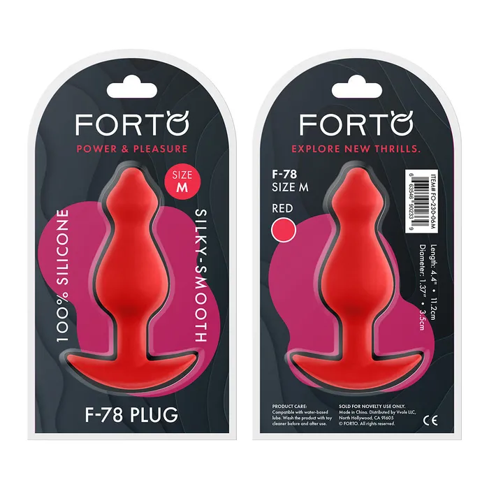 Anal FORTO F78 Pointee Plug Red Assorted Sizes FORTO