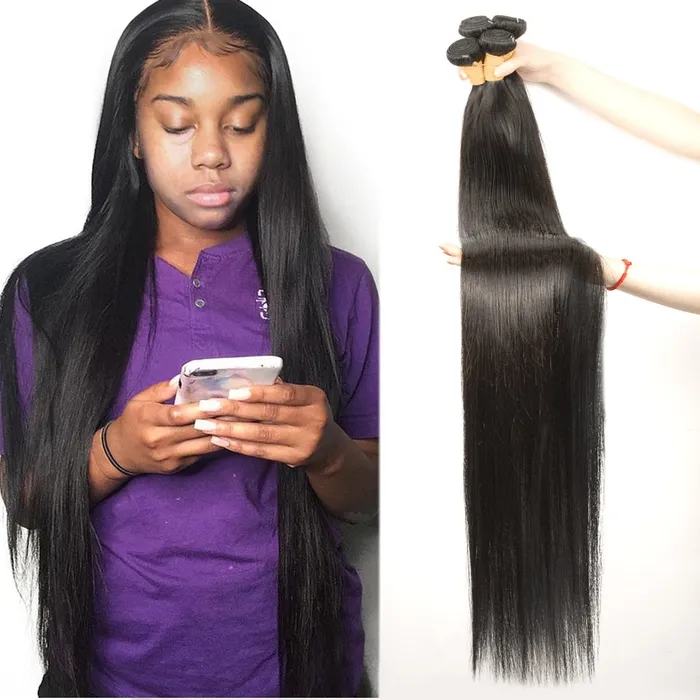 Anal Javaughn69ways 30 32 34 36 40 inch Indian Hair Bundles 100 Natural Human Hair Double Wefts Remy Hair Extensions