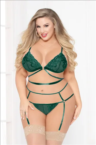 Anal Seven Til Midnight Christmas Green Bra Set Plus