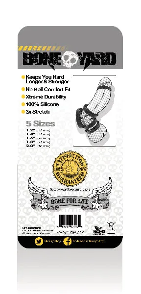 Boneyard Silicone Ring 5 Pcs Kit Black Rascal Anal
