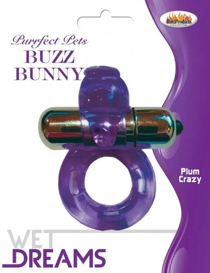 Buzz Bunny Cock Ring Purple Hott Products Unlimited Male Sex Toys