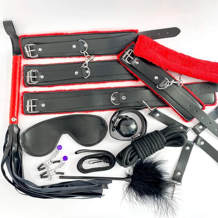 Couples Leather 10piece BDSM Starter Kit Eccentric Playroom Essentials