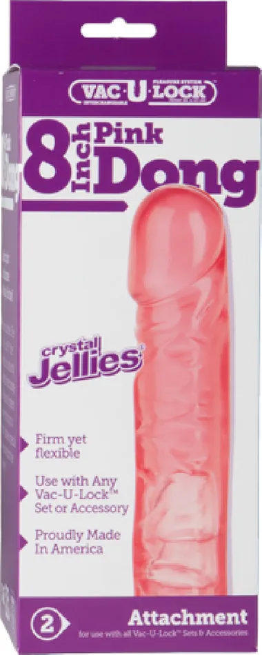 Crystal Jellie Dong Sex Toy Dong Adult Pleasure 8 Pink Doc Johnson Dildos