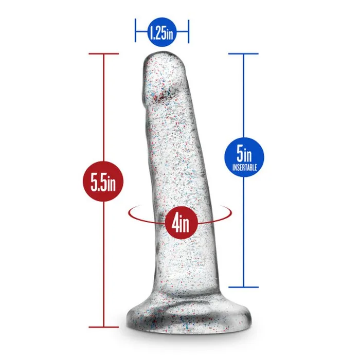 Dildos Naturally Yours Naturally Yours Glitter Dong Clear 55in