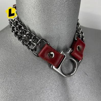 Double Chain V Ring Collar Kookie Intl Male Sex Toys