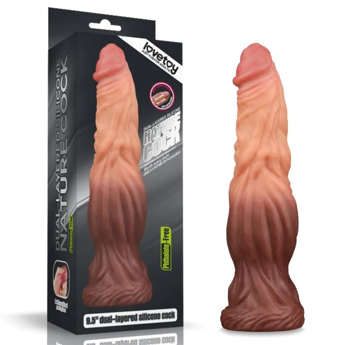 Dual layered Platinum Silicone Cock 95in Lovetoy Male Sex Toys