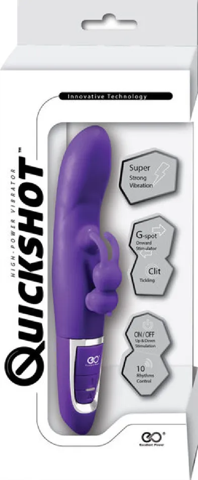 Excellent Power Vibrators Rechargeable Quickshot Vibrator Purple