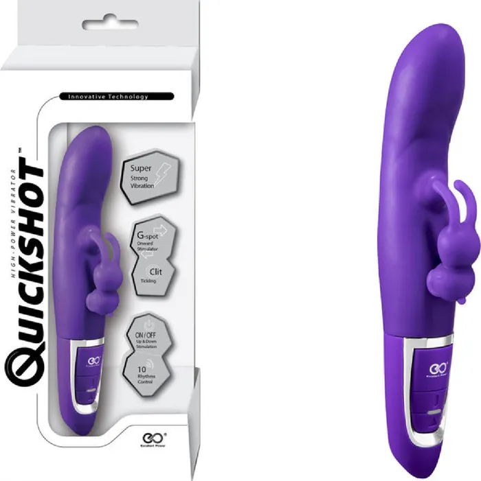 Excellent Power Vibrators Rechargeable Quickshot Vibrator Purple