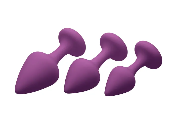 Frisky Anal Purple Pleasures 3 Piece Silicone Anal Plugs