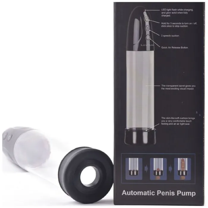 Luvpump Male Sex Toys Automatic 3 Mode Penis Pump w Sleeve and Donut