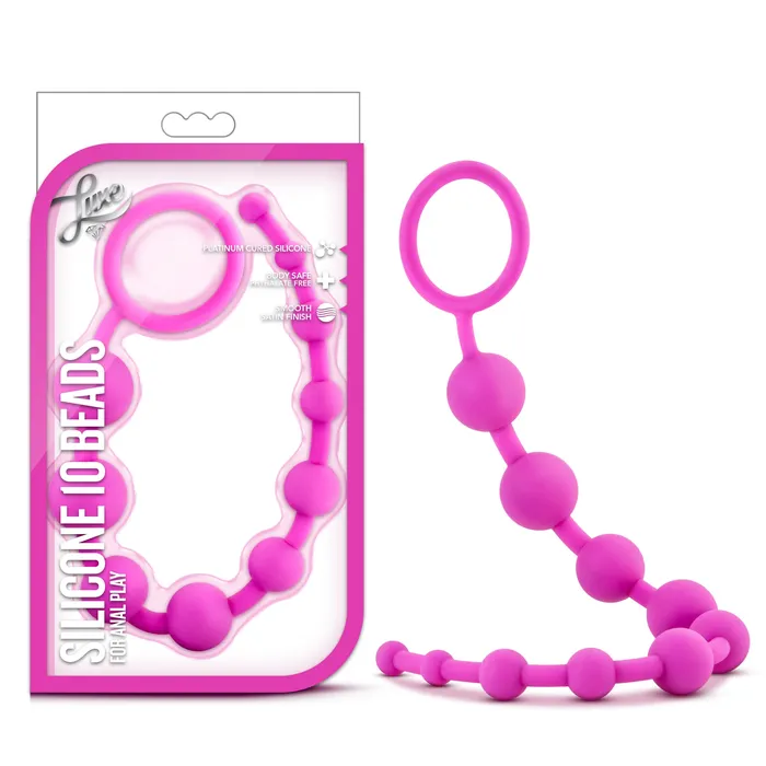 Luxe Anal Luxe Silicone 10 Beads Pink