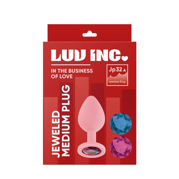 Male Sex Toys Luv Inc Luv Inc Vibrating Jeweled Plug Medium Light Pink
