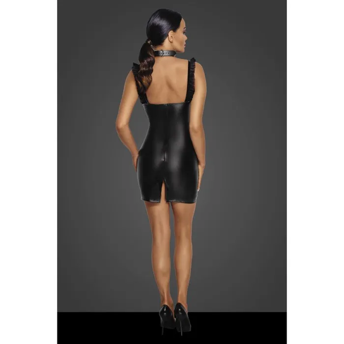 Male Sex Toys Noir Power Wetlook Short Dress w Front Tulle Inserts Male Sex Toys Noir Power Wetlook Short Dress w Front Tulle Inserts