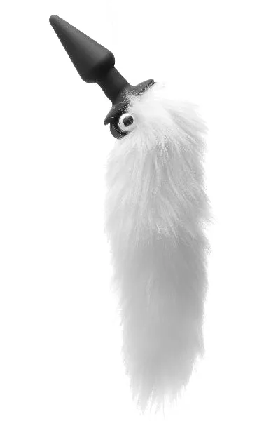 Male Sex Toys White Fox Tail Vibrating Anal Plug XR Brands
