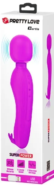 Vibrators Pretty Love Rechargeable Curtis Wand Purple