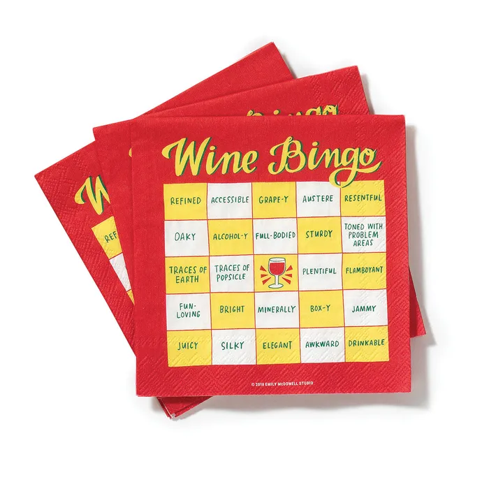 Wine Bingo Napkins 20ct Emily McDowell Friends Vibrators