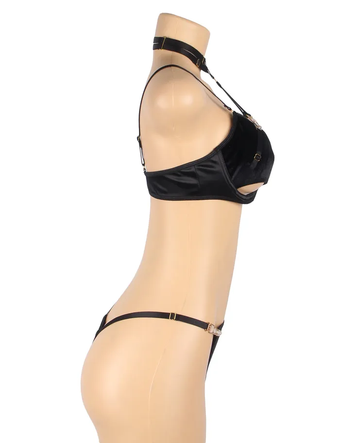 YesX Female Sex Toys YesX YX871 Hollow Cut Halter Bra Set YesX Female Sex Toys YesX YX871 Hollow Cut Halter Bra Set