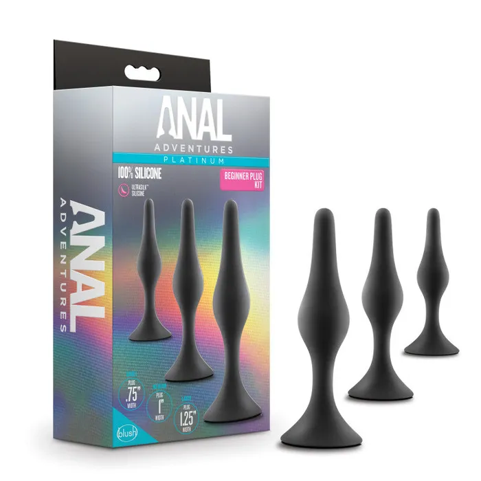 Anal Blush Novelties Anal Adventures Platinum Silicone Beginner Plug Kit Butt Plug Kit Set of 3 Sizes Anal Blush Novelties Anal Adventures Platinum Silicone Beginner Plug Kit Butt Plug Kit Set of 3 Sizes