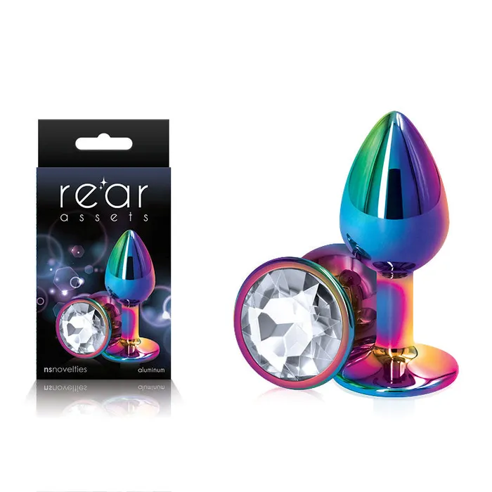 Anal NS Novelties Rear Assets Multi Small Multi Small Metal Butt Plug with Clear Gem Base Anal NS Novelties Rear Assets Multi Small Multi Small Metal Butt Plug with Clear Gem Base