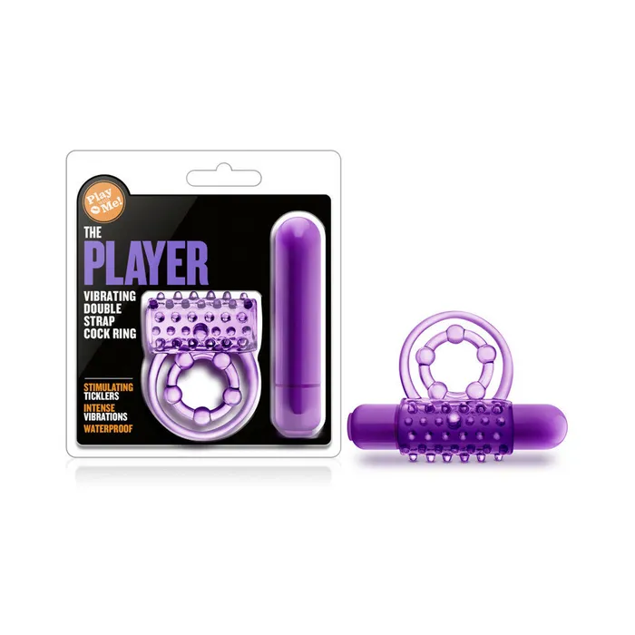 Couples Blush Play with Me The Player Vibrating Double Strap Cockring Purple