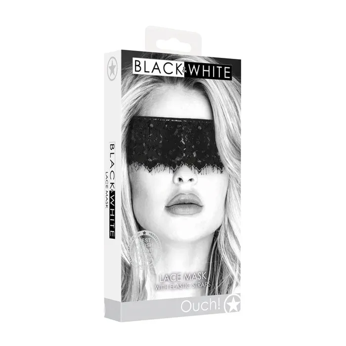 Couples Shots Toys OUCH White Lace Mask With Elastic Straps Eye Restraint