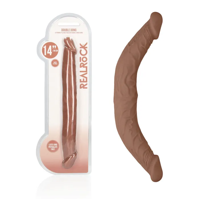 Dildos REALROCK 14 Double Dildo Tan 36 cm Double Dong Shots Toys