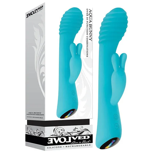 Evolved Vibrators Evolved Aqua Bunny 213 cm 84 USB Rechargeable Rabbit Vibrator Evolved Vibrators Evolved Aqua Bunny 213 cm 84 USB Rechargeable Rabbit Vibrator