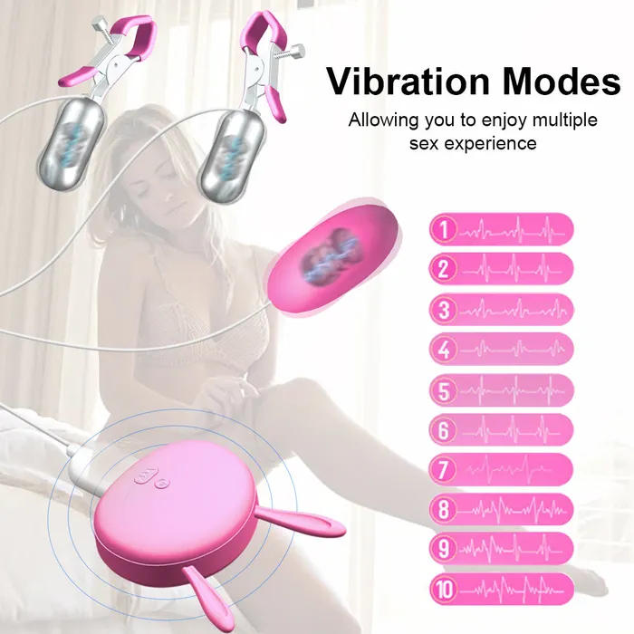 Female Sex Toys Nipple Clamps with Egg Vibrator Vibrating Breast Clips Sex Toys for Women soniker