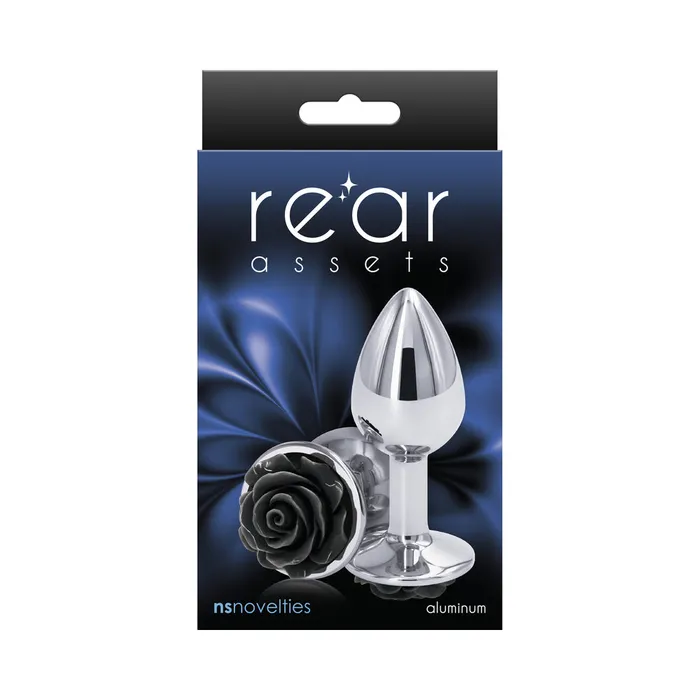 NS Novelties Anal Rear Assets Rose Anal Plug Small Black