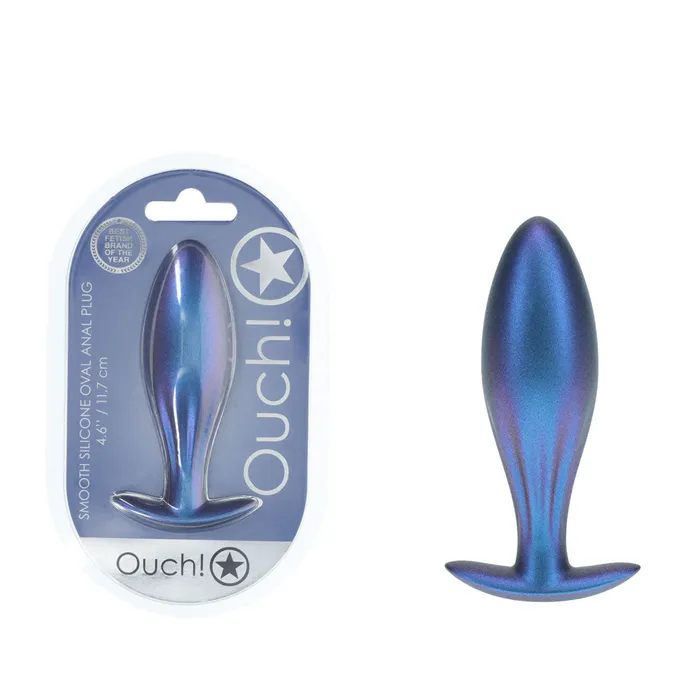 OUCH Oval Anal Plug Metallic Metallic 117 cm Butt Plug Shots Toys Anal