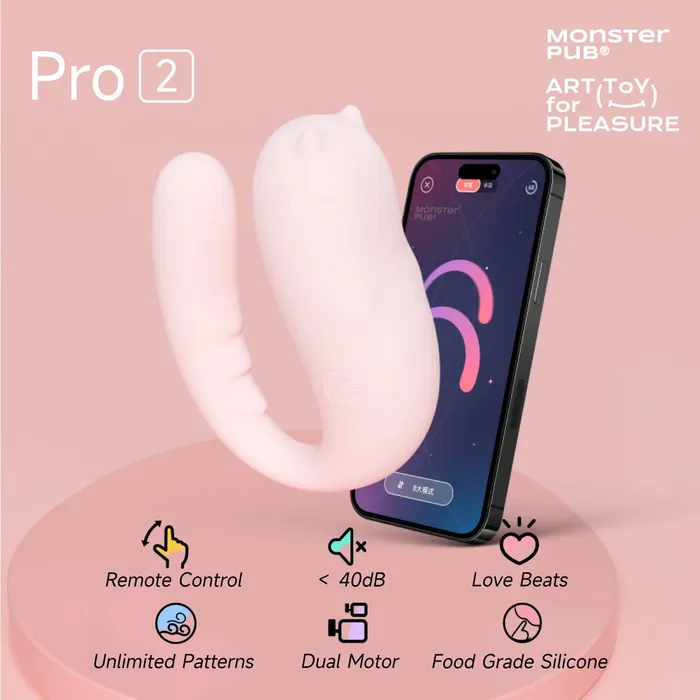Pro2 UShaped Remote Egg Vibrator Monster Pub Female Sex Toys