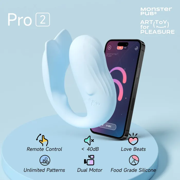 Pro2 UShaped Remote Egg Vibrator Monster Pub Female Sex Toys